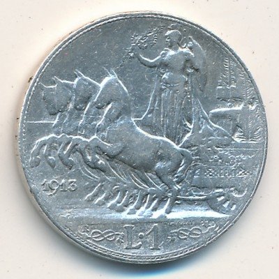 Италия 1 лира 1913 год