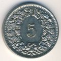 Швейцария 5 раппенов 1938 год