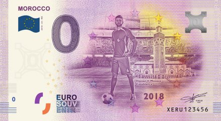 Сборная Марокко - Сувенирная банкнота 0 евро 2018 год