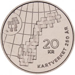 Норвегия 20 крон 2023 год - 250 лет государственной службе картографии и кадастра Норвегии