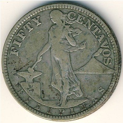Филиппины 50 сентаво 1920 год