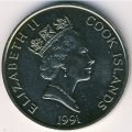 Острова Кука 5 долларов 1991 год - 500 лет открытию Америки