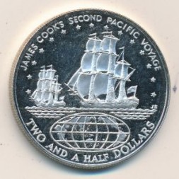 Монета Острова Кука 2 1/2 доллара 1973 год