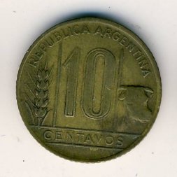 Аргентина 10 сентаво 1944 год