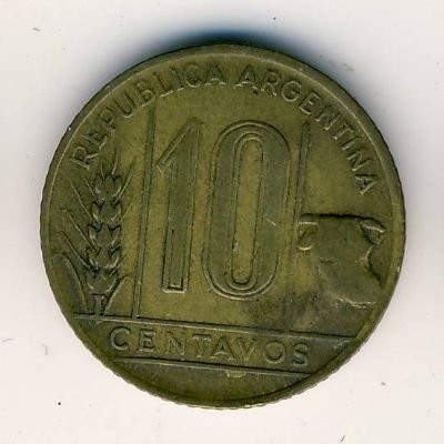 Аргентина 10 сентаво 1944 год