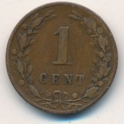 Нидерланды 1 цент 1881 год