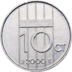 Нидерланды 10 центов 2000 год - Королева Беатрикс