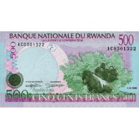 Руанда 500 франков 1998 год - Обезьяны UNC