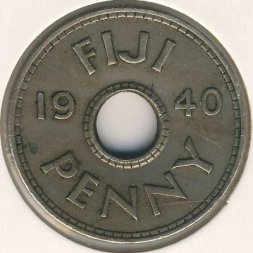 Фиджи 1 пенни 1940 год