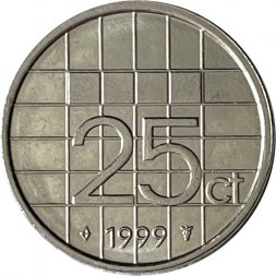 Нидерланды 25 центов 1999 год