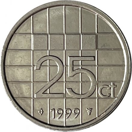 Нидерланды 25 центов 1999 год