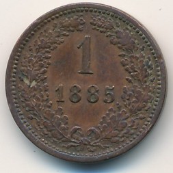 Монета Австрия 1 крейцер 1885 год