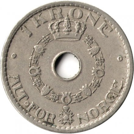Норвегия 1 крона 1940 год - Король Хокон VII