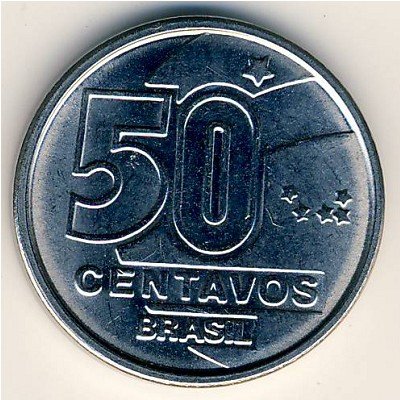Бразилия 50 сентаво 1990 год