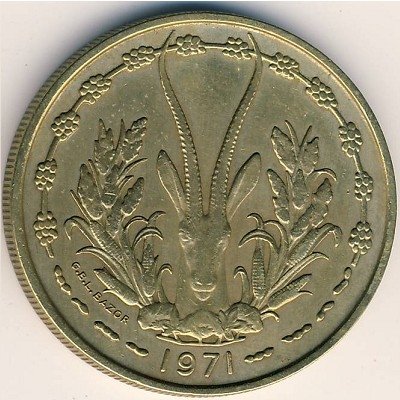 Западная Африка 25 франков 1971 год