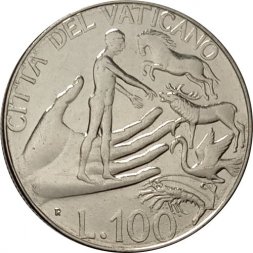 Ватикан 100 лир 1988 год