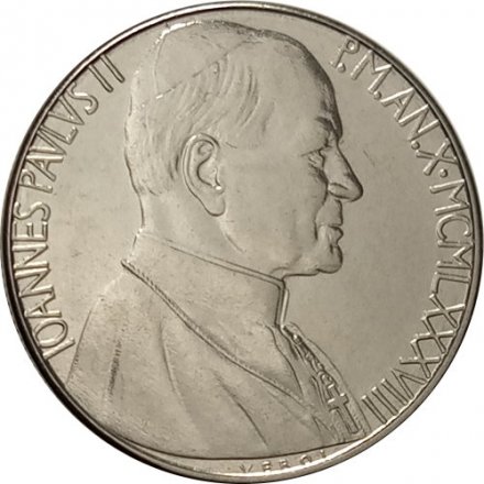 Ватикан 100 лир 1988 год