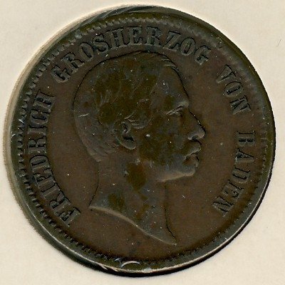 Баден 1 крейцер 1856 год