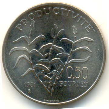 Гаити 50 сантимов 1981 год