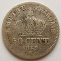 Франция 50 сантимов 1869 - Император Наполеон III