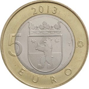 Финляндия 5 евро 2013 год - Исторические регионы Финляндии. Строения - Сатакунта