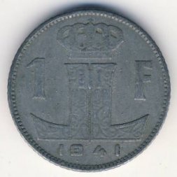 Бельгия 1 франк 1941 год BELGIQUE-BELGIE