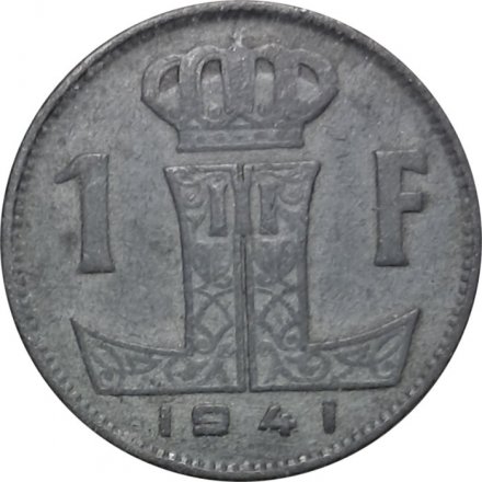 Бельгия 1 франк 1941 год BELGIQUE-BELGIE
