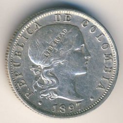 Колумбия 10 сентаво 1897 год