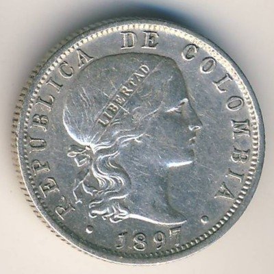 Колумбия 10 сентаво 1897 год