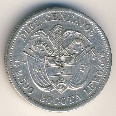 Колумбия 10 сентаво 1897 год