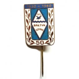 Значок-иголка 50 лет SKS Baltyk Gdynia 1930-1980. ФК "Балтык". Польша