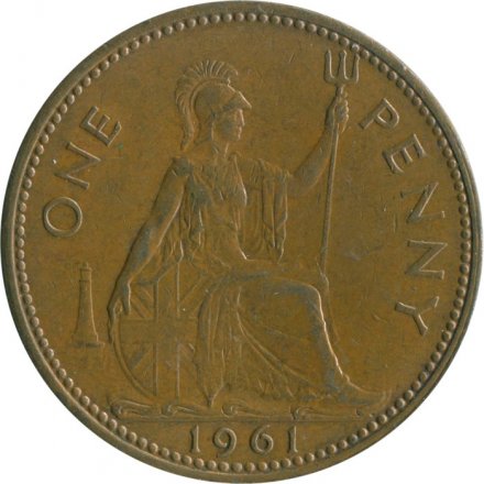 Великобритания 1 пенни 1961 год
