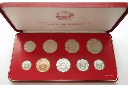 Мальта набор 1976 года из 9 монет (Proof Пруф)