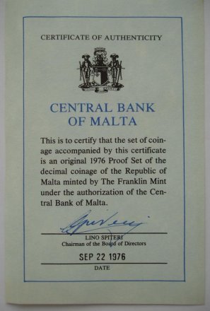 Мальта набор 1976 года из 9 монет (Proof Пруф)