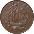 Великобритания 1/2 пенни 1950 год