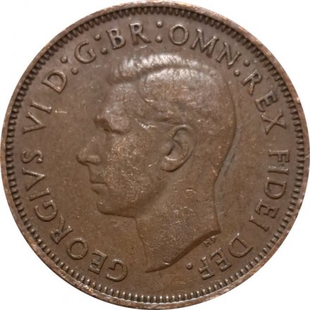 Великобритания 1/2 пенни 1950 год