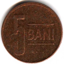 Монета Румыния 5 бани 2012 год