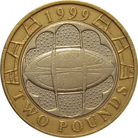 Великобритания 2 фунта 1999 год - Чемпионат мира по регби