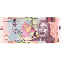 Багамские острова 20 долларов 2018 год - Сидни Пуатье UNC