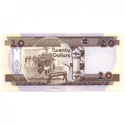 Соломоновы острова 20 долларов 2009 год - Танец воинов UNC