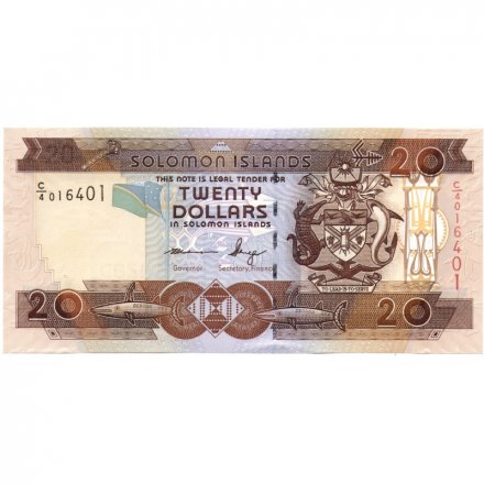 Соломоновы острова 20 долларов 2009 год - Танец воинов UNC