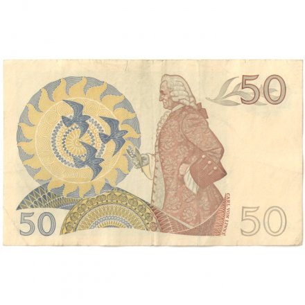 Швеция 50 крон 1989 год - Портрет Густава III. Карл Линней - VF
