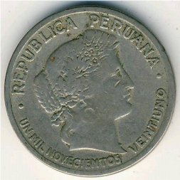 Перу 10 сентаво 1921 год