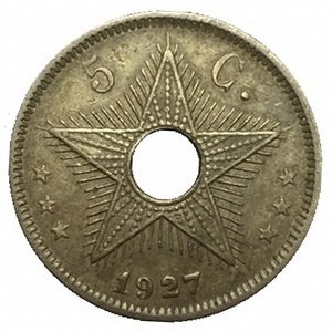 Бельгийское Конго 5 сантимов 1927 год