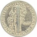 США 1 дайм (10 центов) 1937 год - Меркурий (без отметки МД)