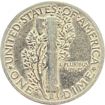 США 1 дайм (10 центов) 1937 год - Меркурий (без отметки МД)