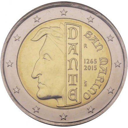 Сан-Марино 2 евро 2015 год - Данте Алигьери