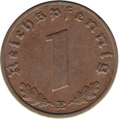 Третий Рейх 1 рейхспфенниг 1937 год (E)