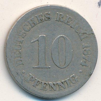 Германия 10 пфеннигов 1874 год