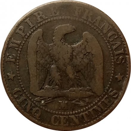 Франция 5 сантимов 1854  (MA)